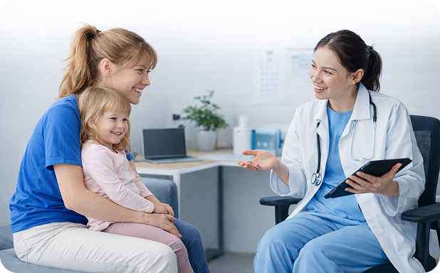 Professionista sanitario con paziente